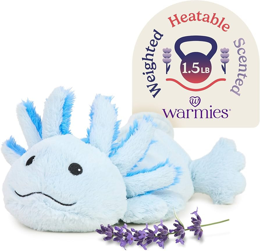 warmies Microwavable & Weighted Stuffed Animals, Blue Axolotl - Heated Stuffed Animal Plushie for... | Amazon (US)