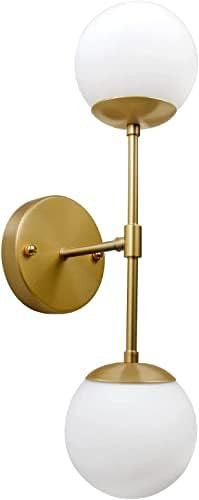PUZHI HOME Gold Wall Sconce, 2-Light Modern Globe Wall Light, Classic Golden Globe Wall Sconce for B | Amazon (US)