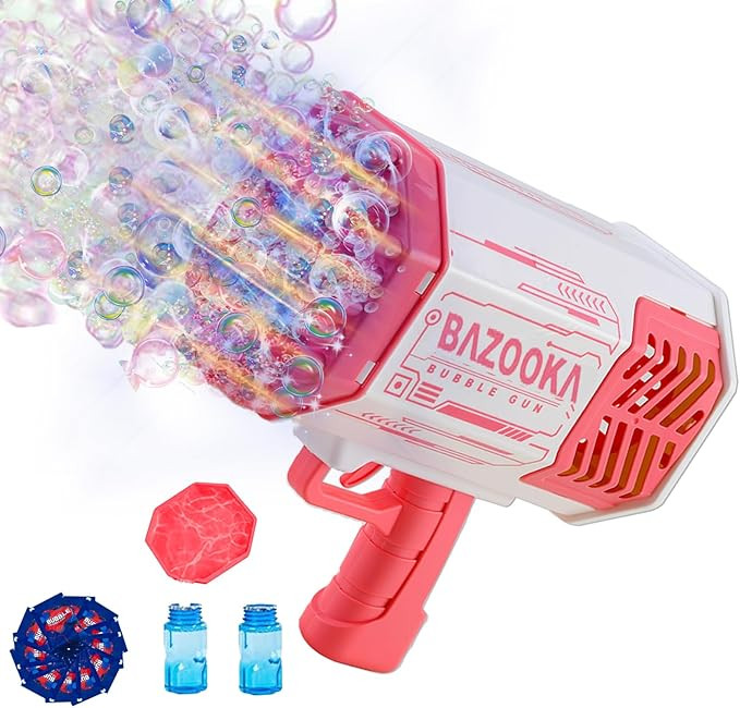 Petrella Bubble Gun Bazooka Bubble Machine Gun 69 Hole Bubble Blaster Blower with Colored Lights ... | Amazon (US)