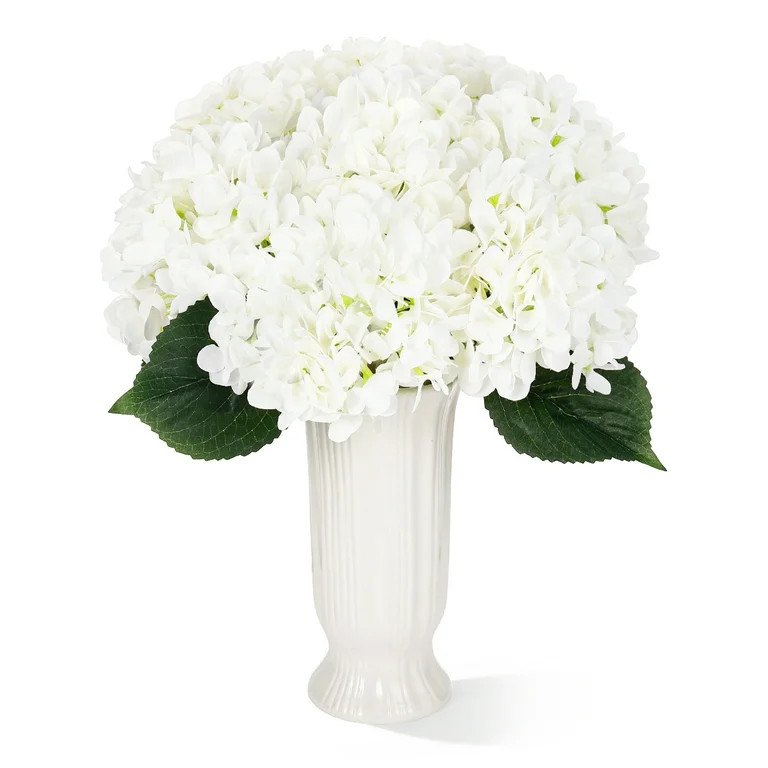 Armscye 6pcs Faux White Hydrangeas Fake Flowers, Artificial Silk Hydrangea with Stems Bouquets, F... | Walmart (US)