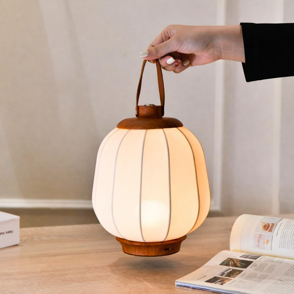 Cordless Rechargeable Lanterns Table Lamp - LED Outdoor Light,4000 mAh Battery Operated,3 Color D... | Amazon (US)