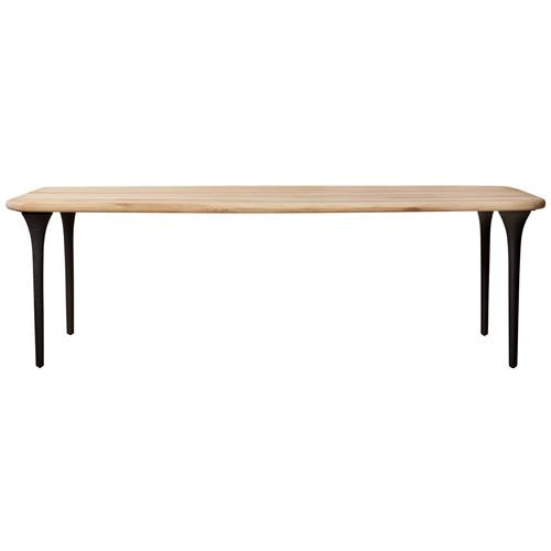 Jolene Industrial Loft Natural Oak Iron Legs Rectangular Dining Table - 96"W | Kathy Kuo Home