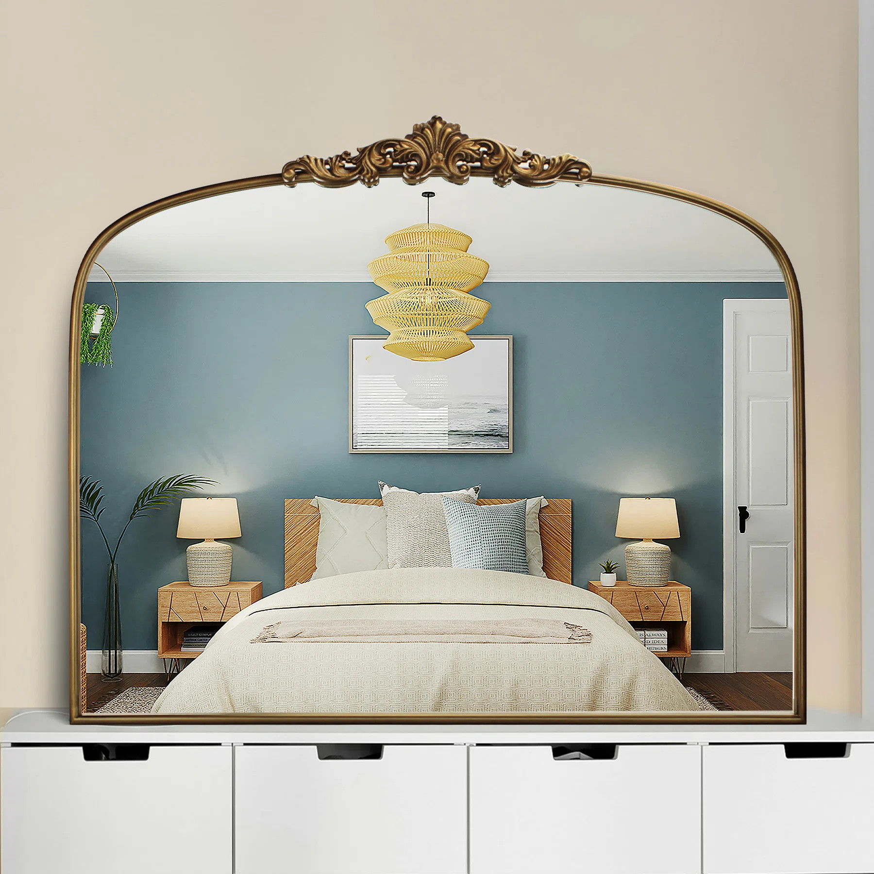 Vintage Gold Ornate Baroque Mirror | Wayfair North America