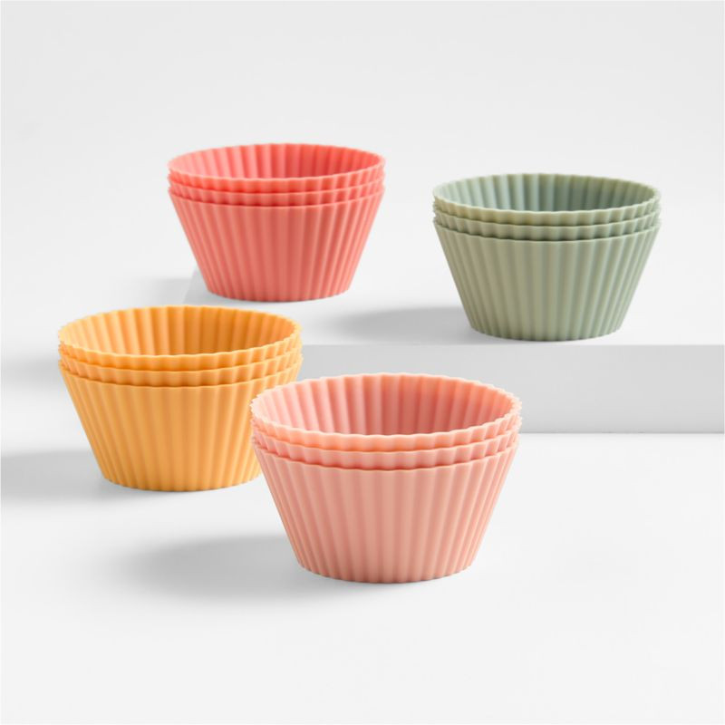 Multicolor Silicone Baking Cups, Set of 12 + Reviews | Crate & Barrel | Crate & Barrel