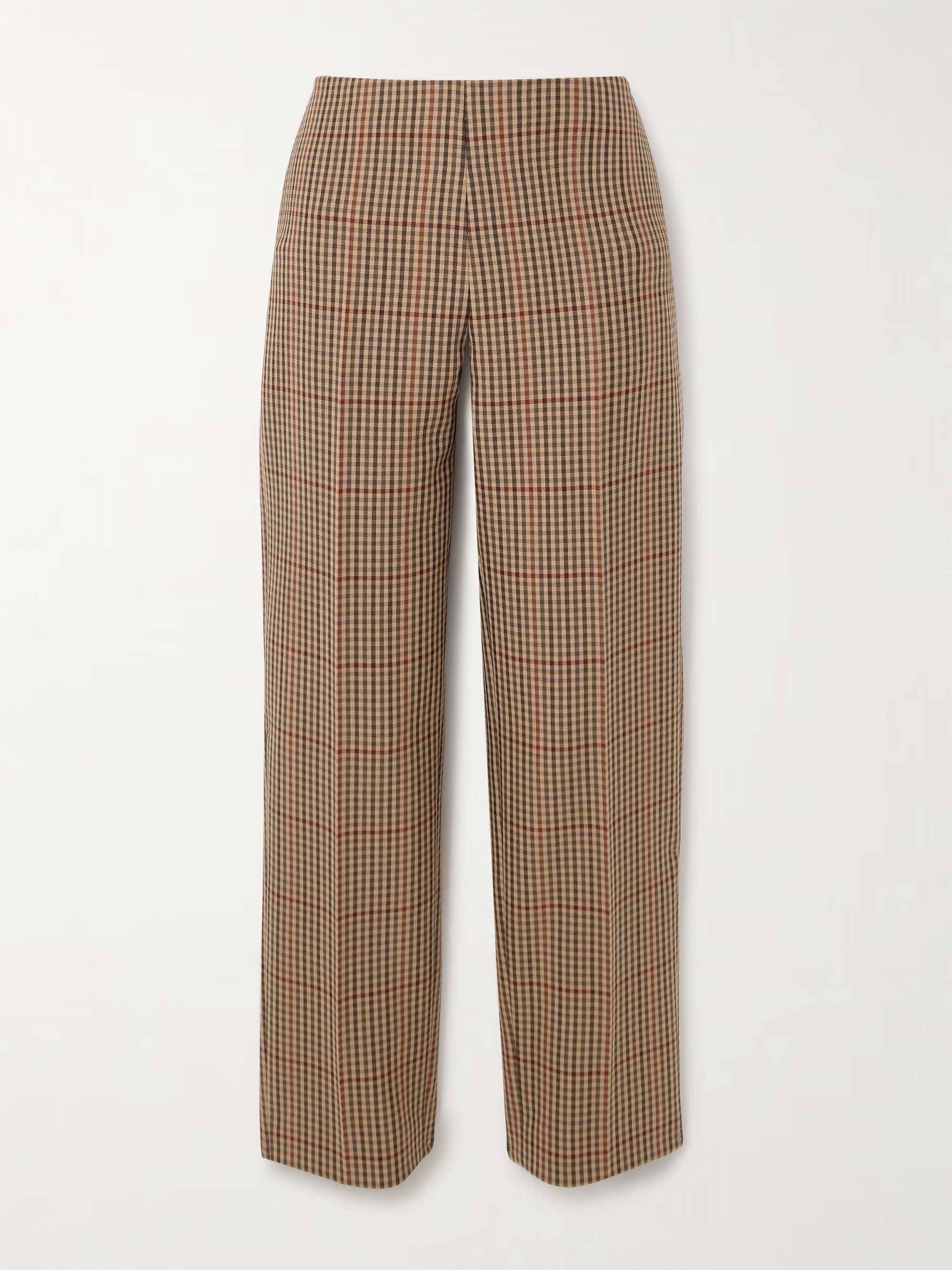 Checked wool straight-leg pants | NET-A-PORTER (US)