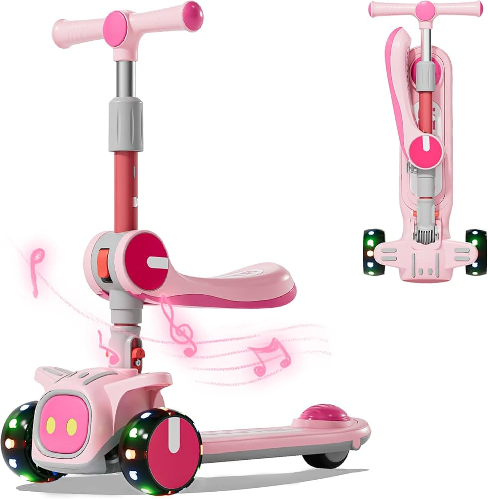 Unbreakable & Never Fall Down 2-in-1 Scooters Kids 3 Wheel Kick Scooter for Boys Girls Ages 3-8, ... | Amazon (US)
