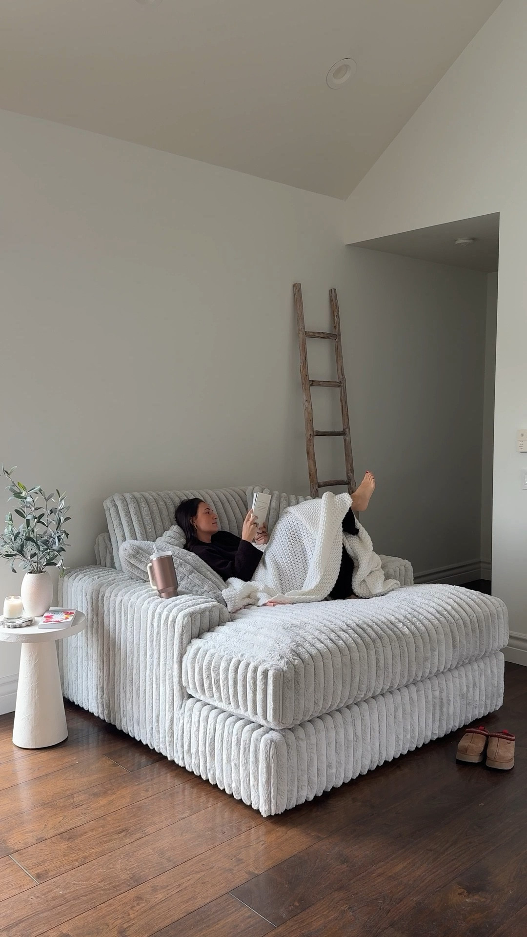 The coziest corner in my house 
As the Ashley Furniture Stupendous Oversized Chaise is even better in person and the name doesn’t even do it justice!! 

Cozy chair 
Ashley furniture 
Reading nook 
Oversized chair
Home decor 
Cozy home 
Movie night 
Cozy
Book nook 

#LTKHome #LTKStyleTip