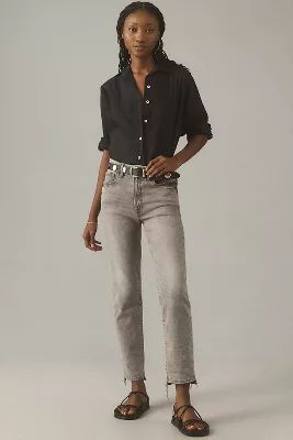 Good American Good Classic High-Rise Slim Straight Jeans | Anthropologie (US)