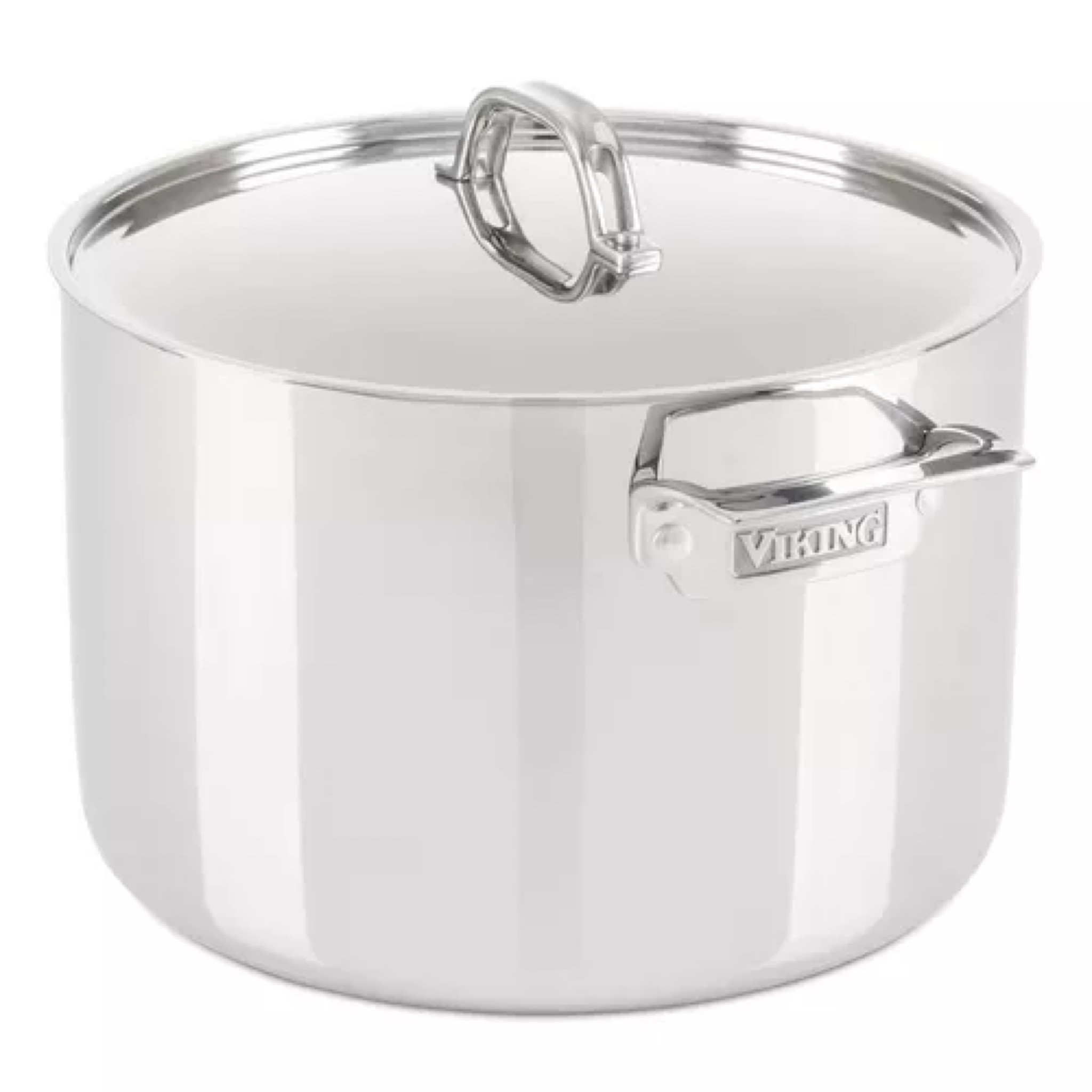Viking 3-Ply Stainless Steel Stockpot with Lid, 12 qt.
Sale $149.96 Sugg. $450.00

The 3-ply stainless steel transfers energy along the sides and bottom, so the pot distributes heat quickly and evenly. 
Easy-to-clean stainless steel isn’t reactive to acidic foods, making this pot especially ideal for tomato-based sauces or chilis.

* Material: Stainless steel, aluminum
* Dimensions: 11" diameter x 7" H
* Capacity: 12 qt.
* Weight: 8 lb.
* Warranty: Limited lifetime warranty 

#homerefreshsale #ltkrealboringhousewife 

#LTKSaleAlert #LTKWatchNow #LTKHome