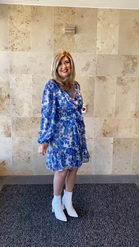 Absolutely Adorable!!  AND I KNOW- these boots are INEXPENSIVE BUT you will be amazed at the comfort and quality- have had them for years and STILL AMAZING!
#dress #blueandwhite #bluedress #winterdress #springdress #dillards #dillardsdress 
#whiteboots #boots 

#LTKcurves #LTKshoecrush #LTKworkwear