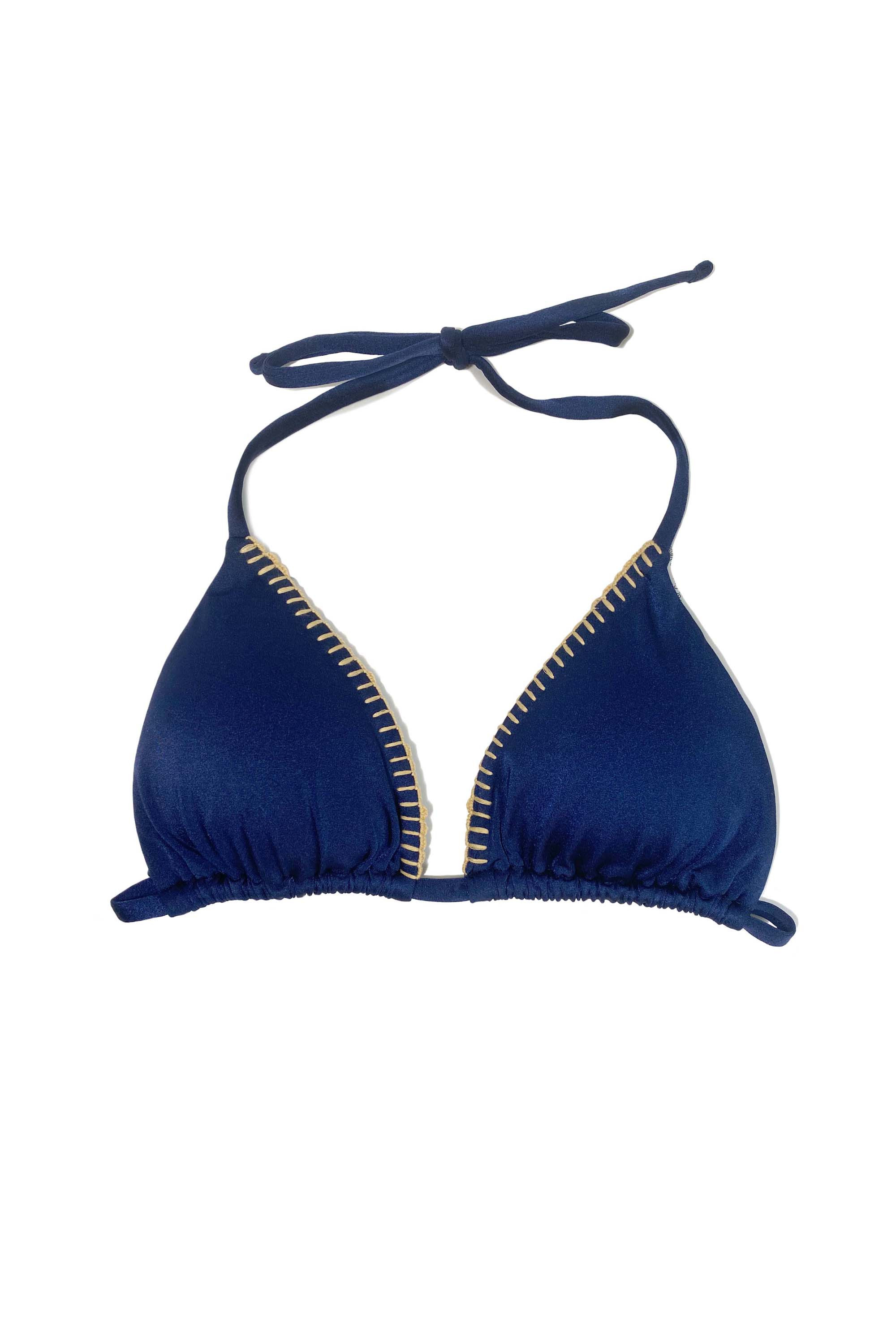 Navy/Gold Crochet Triangle Top | southern saint