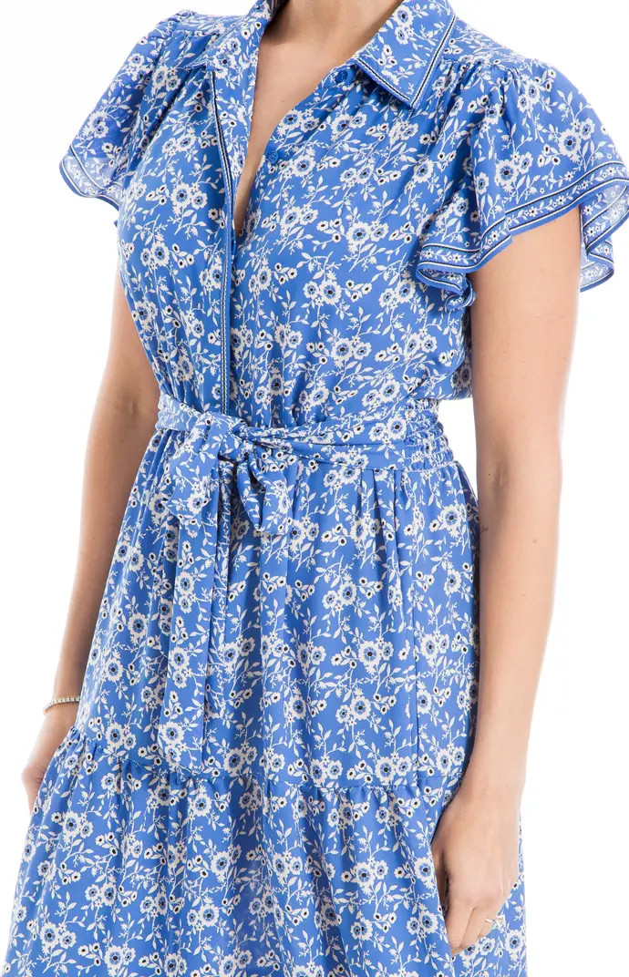 MAX STUDIO Floral Tie Front Shirtdress | Nordstromrack | Nordstrom Rack