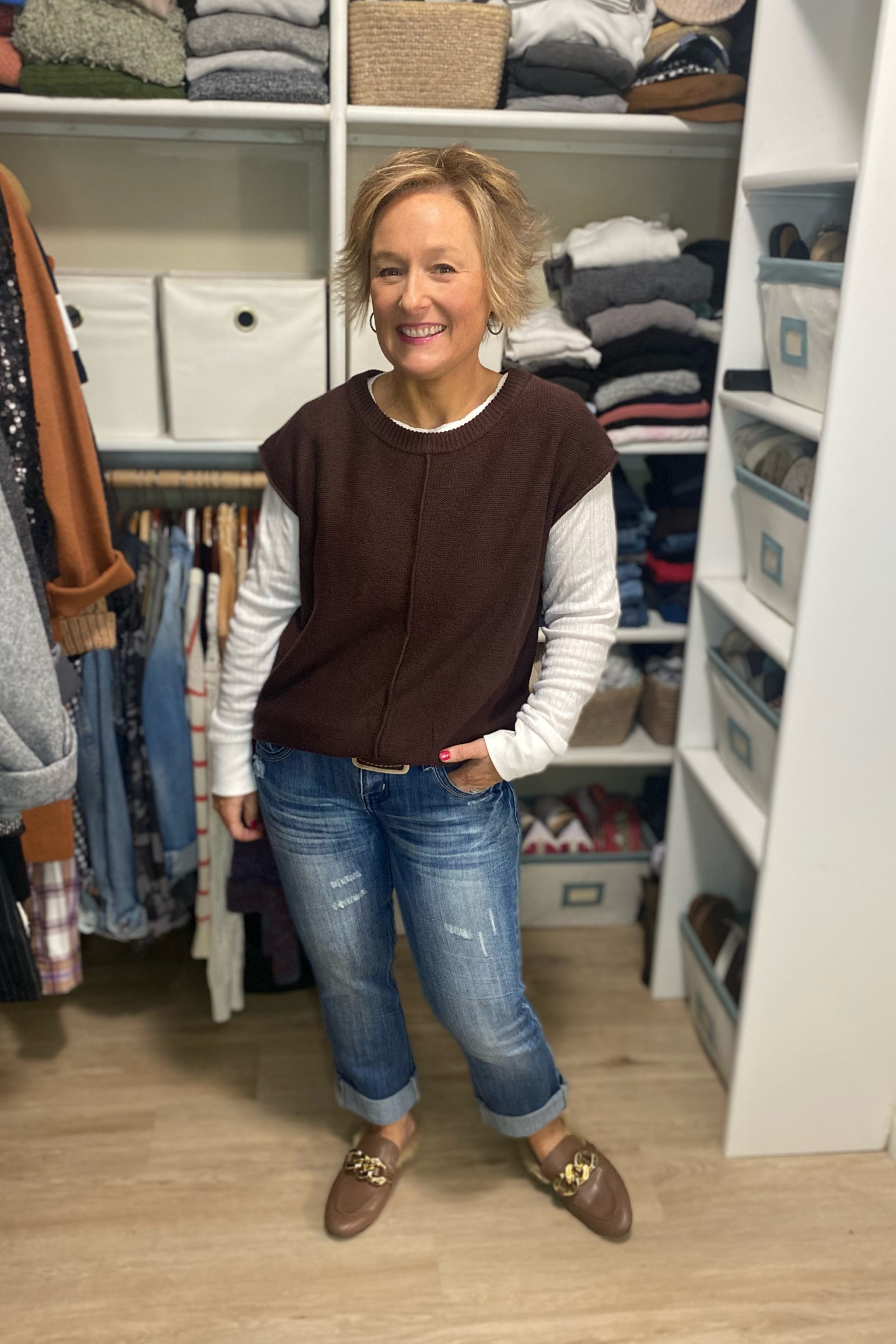 Vests and Distressed Jeans

#LTKSeasonal #LTKmidsize #LTKMostLoved