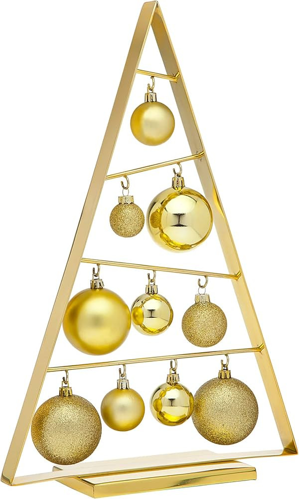 Godinger Silver Art Holiday Decoration Gold Tree With 10 hanging Ornaments, 16" | Amazon (US)