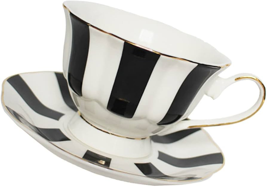 HEMOTON Juego de cubiertos de viaje, 1 juego de tazas de café con platillo, taza de café de cer... | Amazon (US)