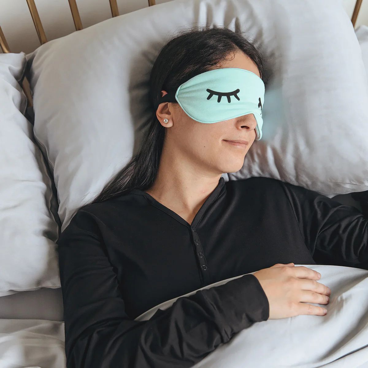 Adult Aquamarine Bamboo Sleep Mask | Little Sleepies