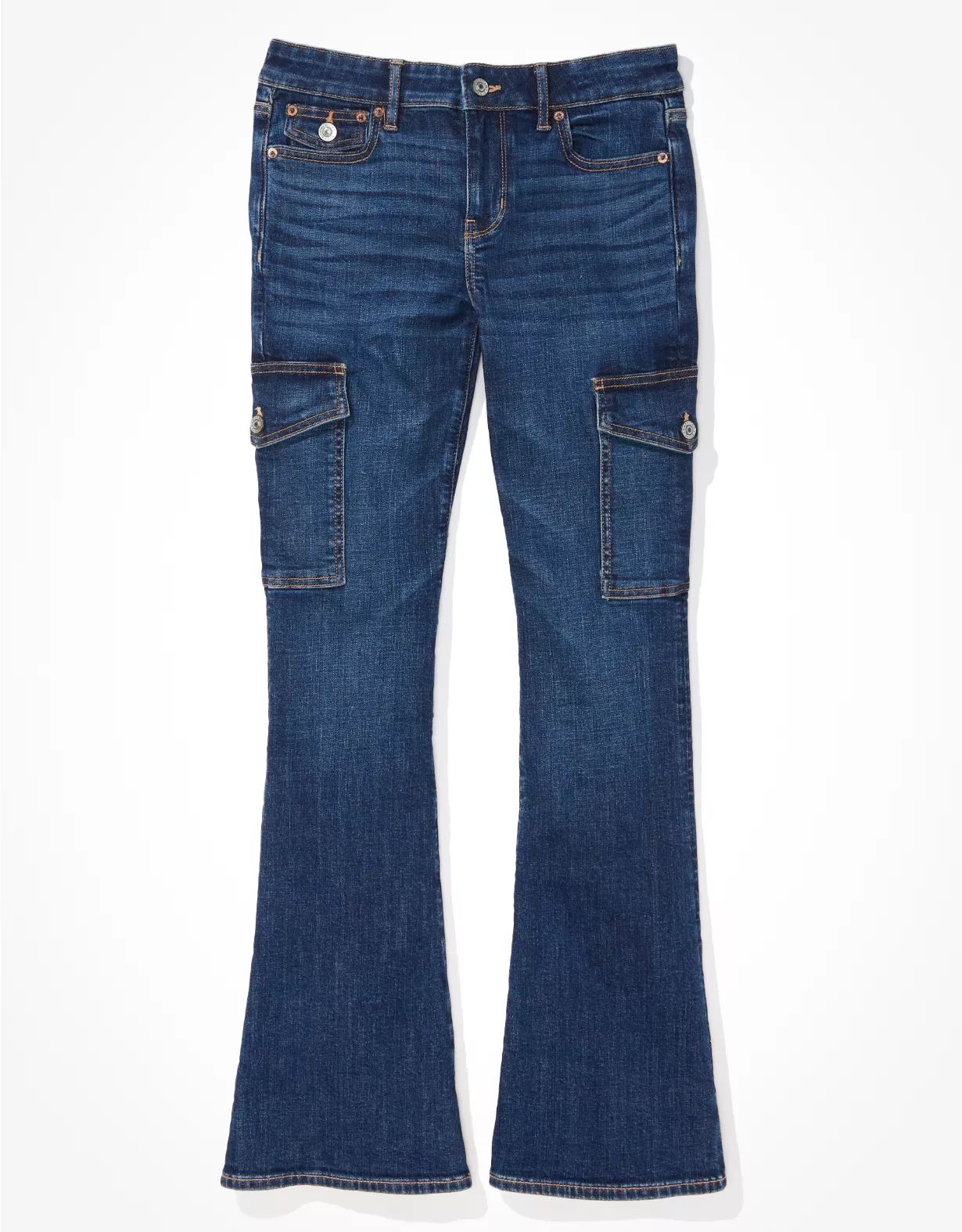 AE Stretch Low-Rise Flare Jean | American Eagle Outfitters (US & CA)