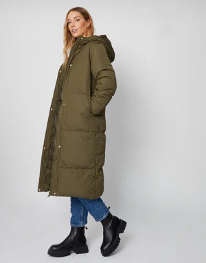 Women's Mocha Maxi Puffer Jacket | Threadbare