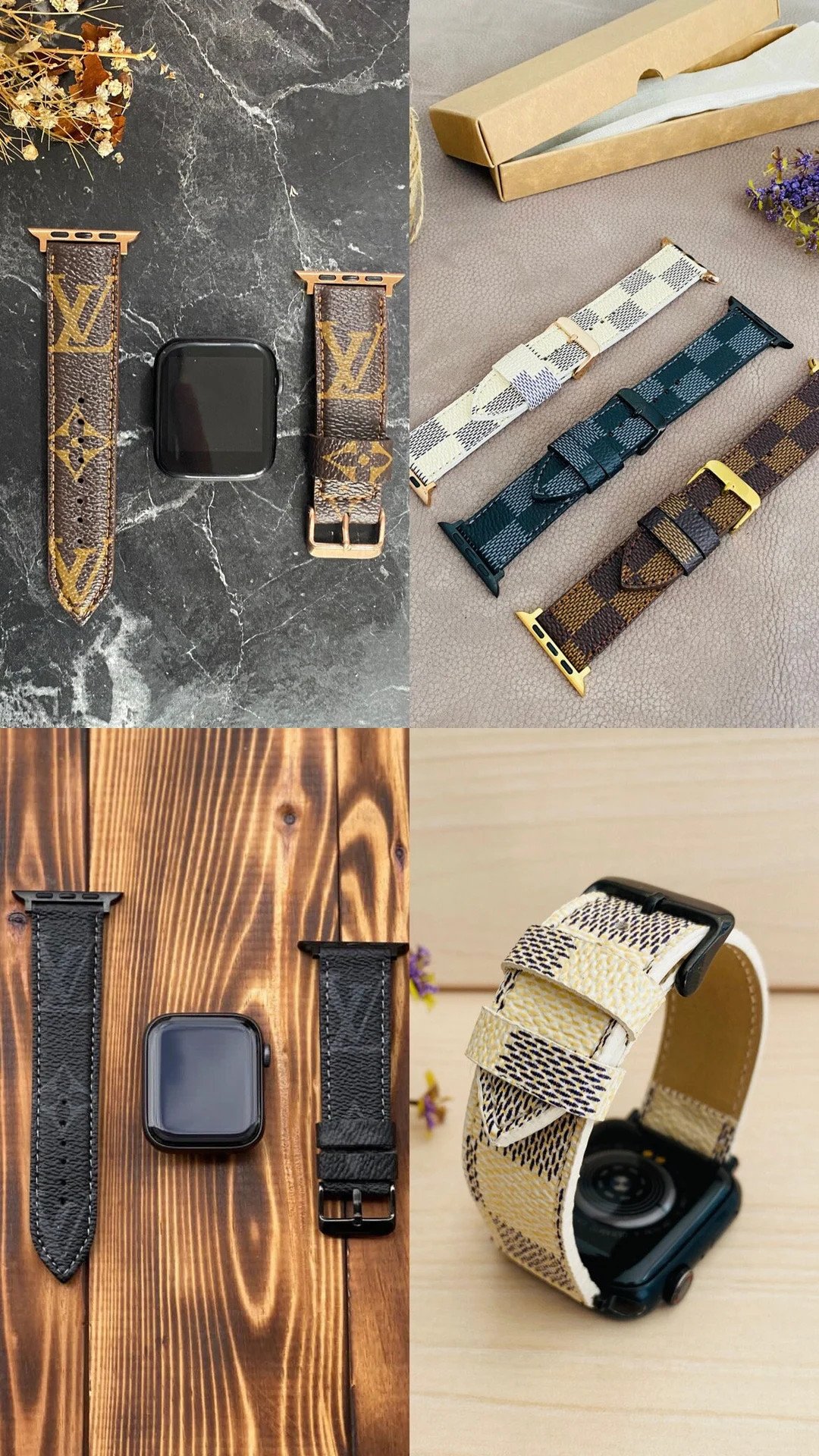 Handmade luxe style leather Apple Watch Band, suitable with all Apple Watch series 38mm 40mm 41mm... | Etsy (US)
