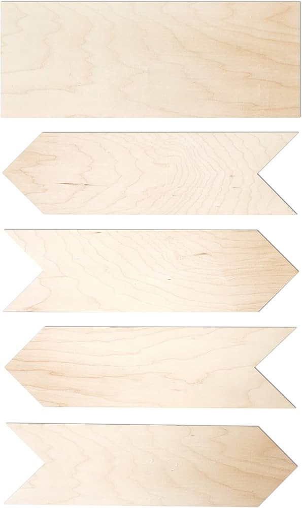 Unfinished Wood Directional Rectangle & Arrow Sign Cutouts for DIY Painting Crafts by Nerdy Words | Amazon (US)
