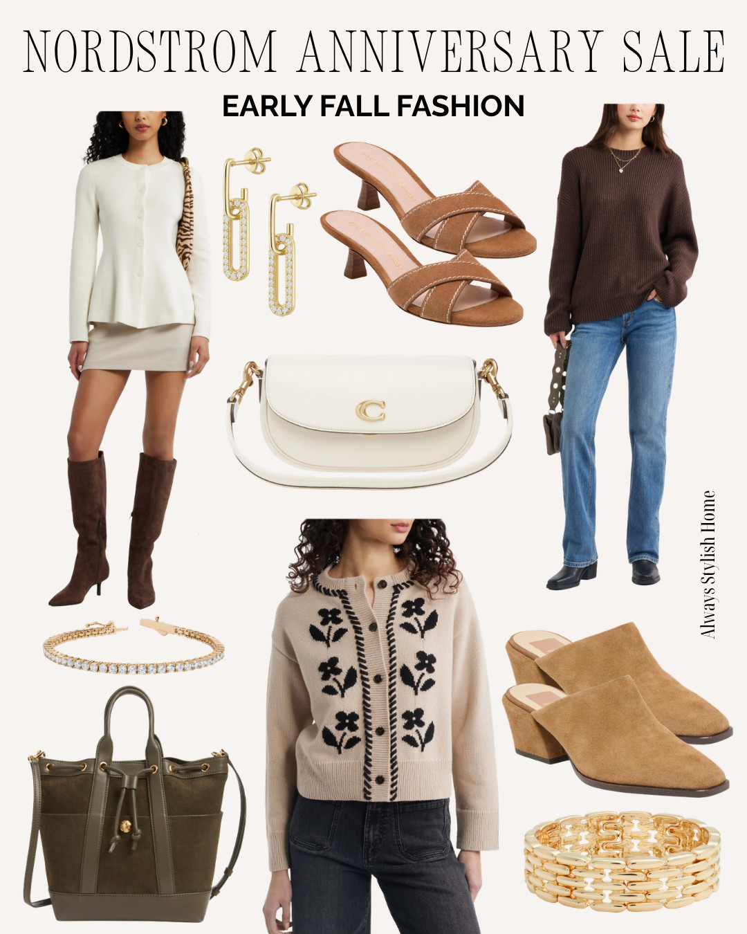 🌼🤎 Nordstrom Anniversary Sale fashion deals and favorites. thick wool sweater, chunky sweater, suede bag, gold earrings, fall purse, coach bag, crossbody bag, suede heels, sunglasses, gold watch, gold bracelet, knit sweater, suede bag, suede wedges, ankle boots, sweater outfits, fall fashion, feminine style, elevated basics, transitional outfits, autumn style, outfit ideas #LTKstyle #LTKfall #LTKootd  

 #LTKootd #LTKSeasonal #LTKSaleAlert