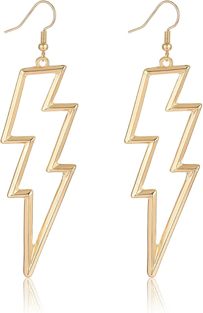 Lightning Bolt Drop Dangle Earrings For Woman Statement Flash Thunder Hook Earrings Punk Fashion ... | Amazon (US)