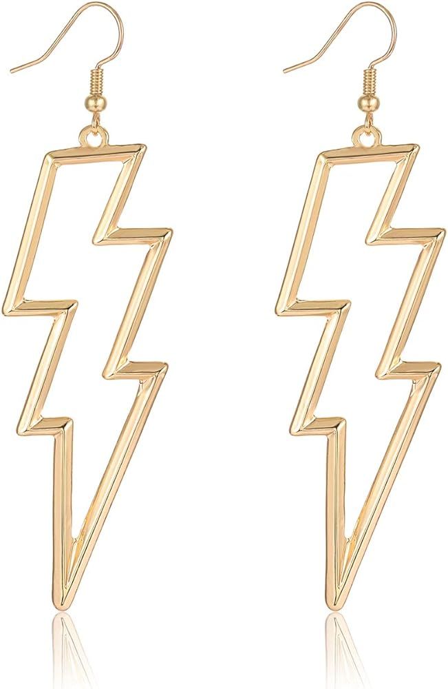 Lightning Bolt Drop Dangle Earrings For Woman Statement Flash Thunder Hook Earrings Punk Fashion ... | Amazon (US)