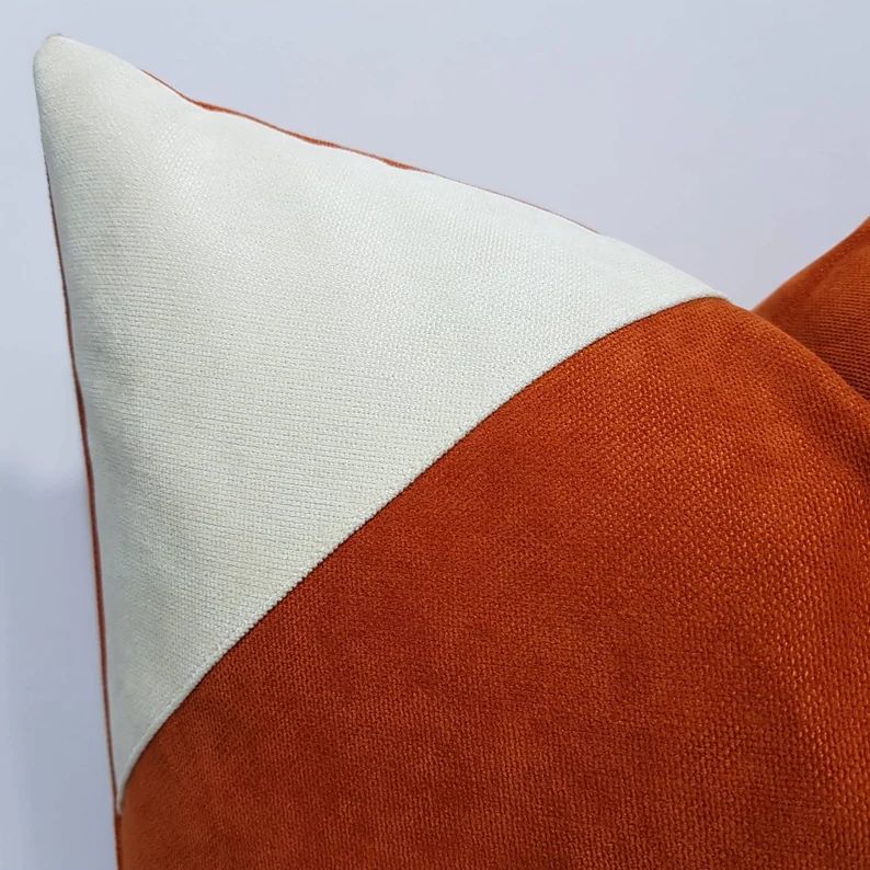 Burnt Orange Pillow Cover Orange Cushion Case Orange and - Etsy | Etsy (US)