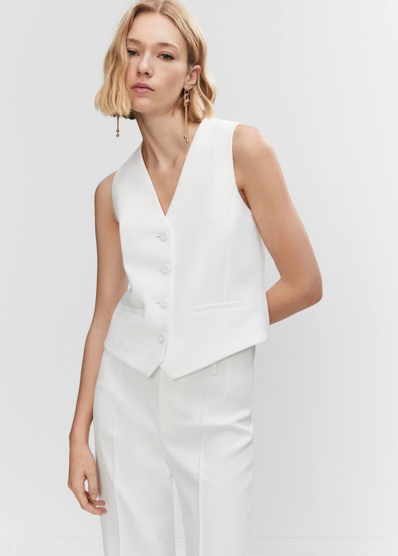 Gilet costume boutons -  Femme | Mango France | MANGO (FR)