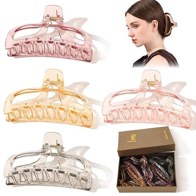 Hair Claw Clips for Women - Large Cute Jumbo Plastic Hair Claw Clips Accessories for Girls Fashio... | Amazon (US)
