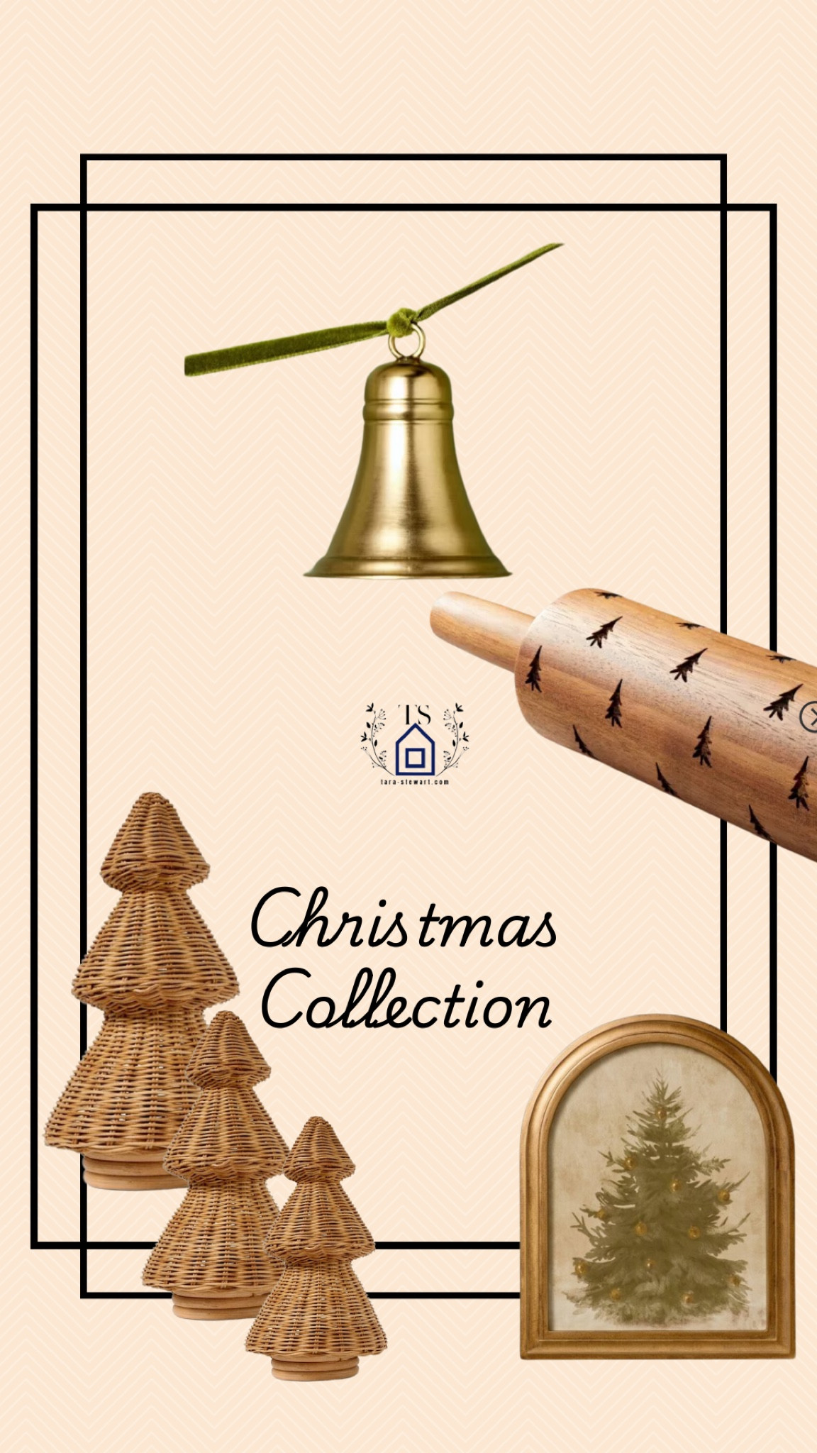 Some of my personal favorites from the Christmas collection this year. Rattan Christmas tree, Christmas tree art, brass bell garland and a special Christmas rolling pin  

#LTKSeasonal #LTKHome #LTKHoliday