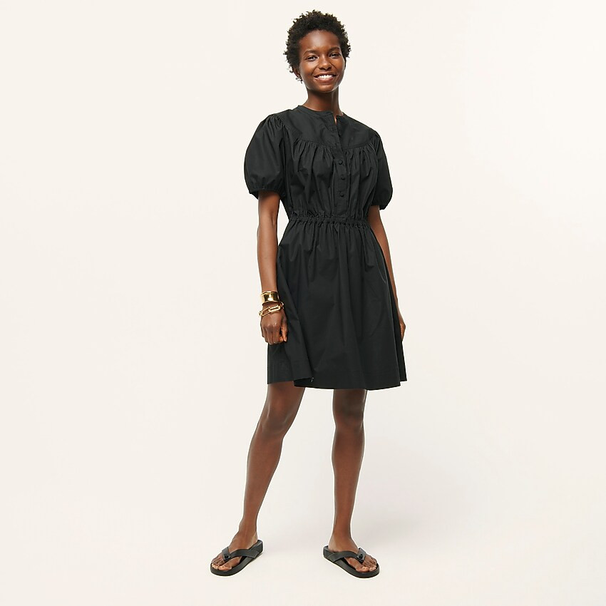 Puff-sleeve cotton poplin shirtdress | J. Crew US