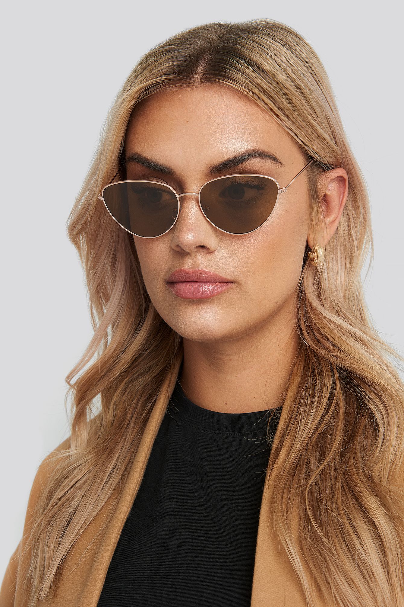 Drop Shape Metal Frame Sunglasses Gold | NA-KD DE, AT, CH