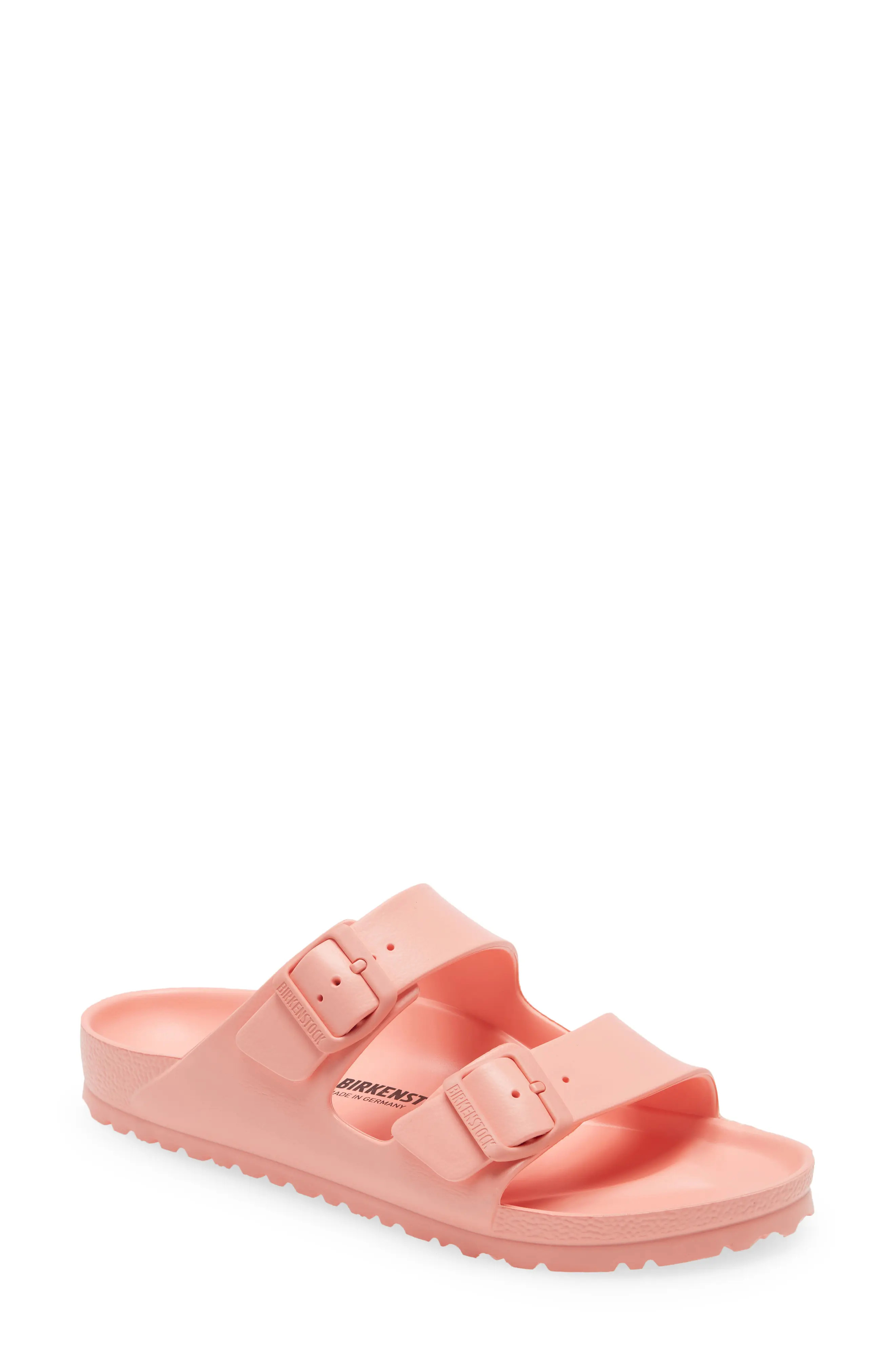 Birkenstock Essentials Arizona Waterproof Slide Sandal in Coral Peach at Nordstrom, Size 7-7.5Us | Nordstrom