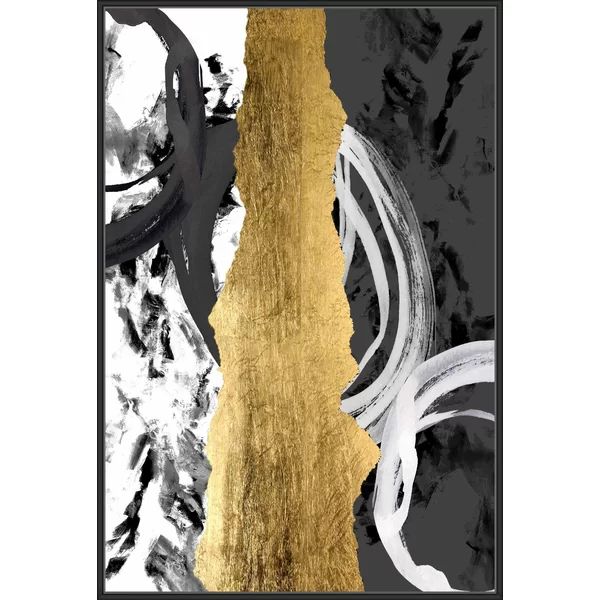 'Gold Rapture' Framed Graphic Art Print on Canvas | Wayfair North America