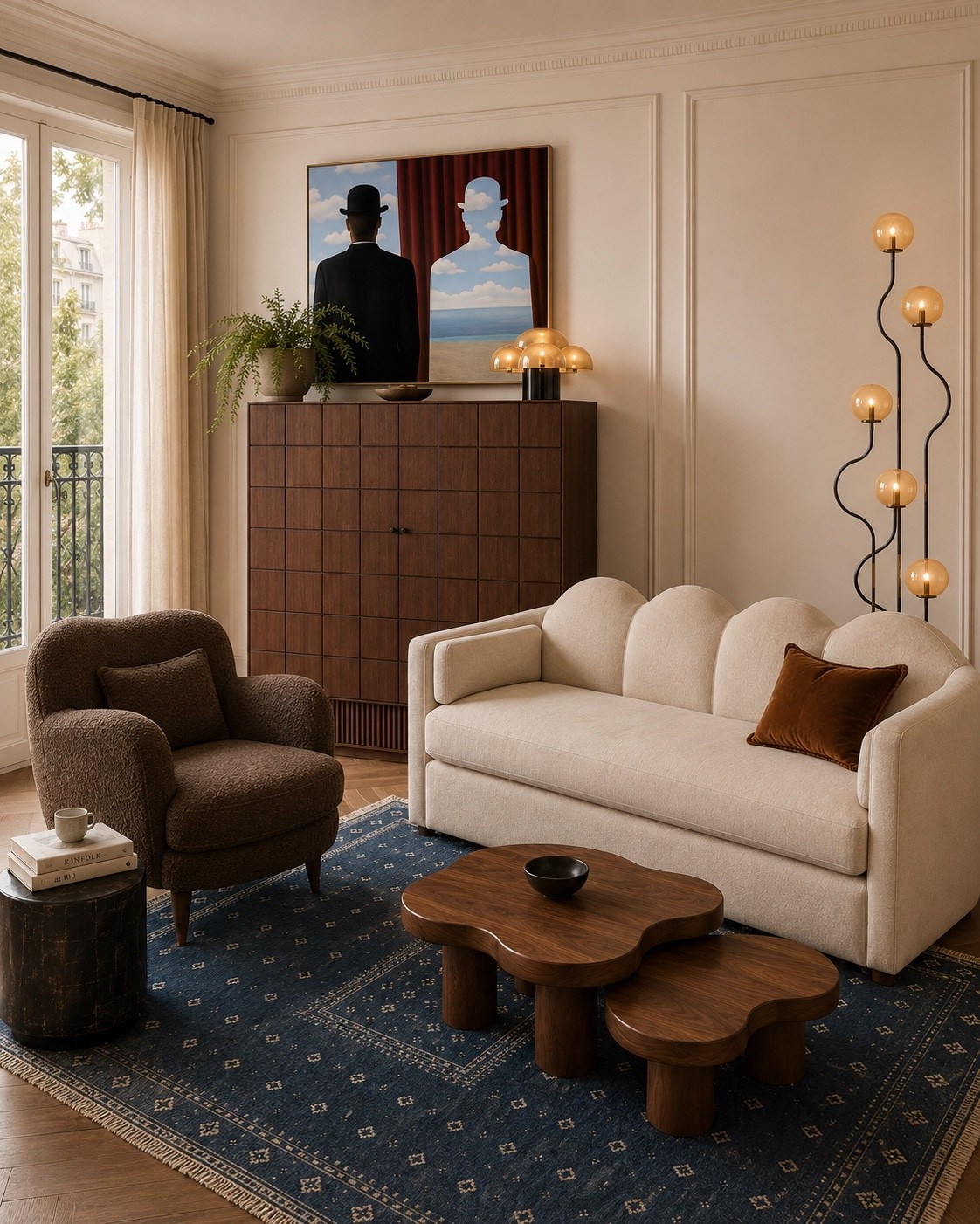 The Magritte Living Room — surrealism meets modern comfort. A curated mix of sculptural lighting, rich walnut, deep indigo, soft bouclé and collectible forms, designed for a room that feels cultured, current and completely individual. Explore the edit

#LTKHome #LTKSeasonal