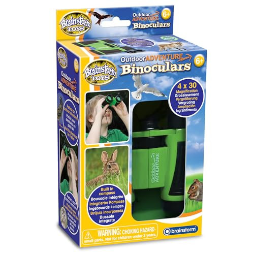 Brainstorm Toys Kids Outdoor Adventure Binoculars – 4x Magnification, Pocket-Size with Built-In Compass, Perfect for Nature Exploration and Outdoor Fun | Amazon (UK)