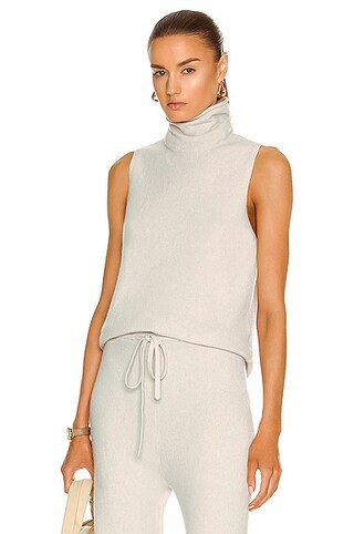 The Range Sleeveless Turtleneck Top in Light Grey | FWRD 