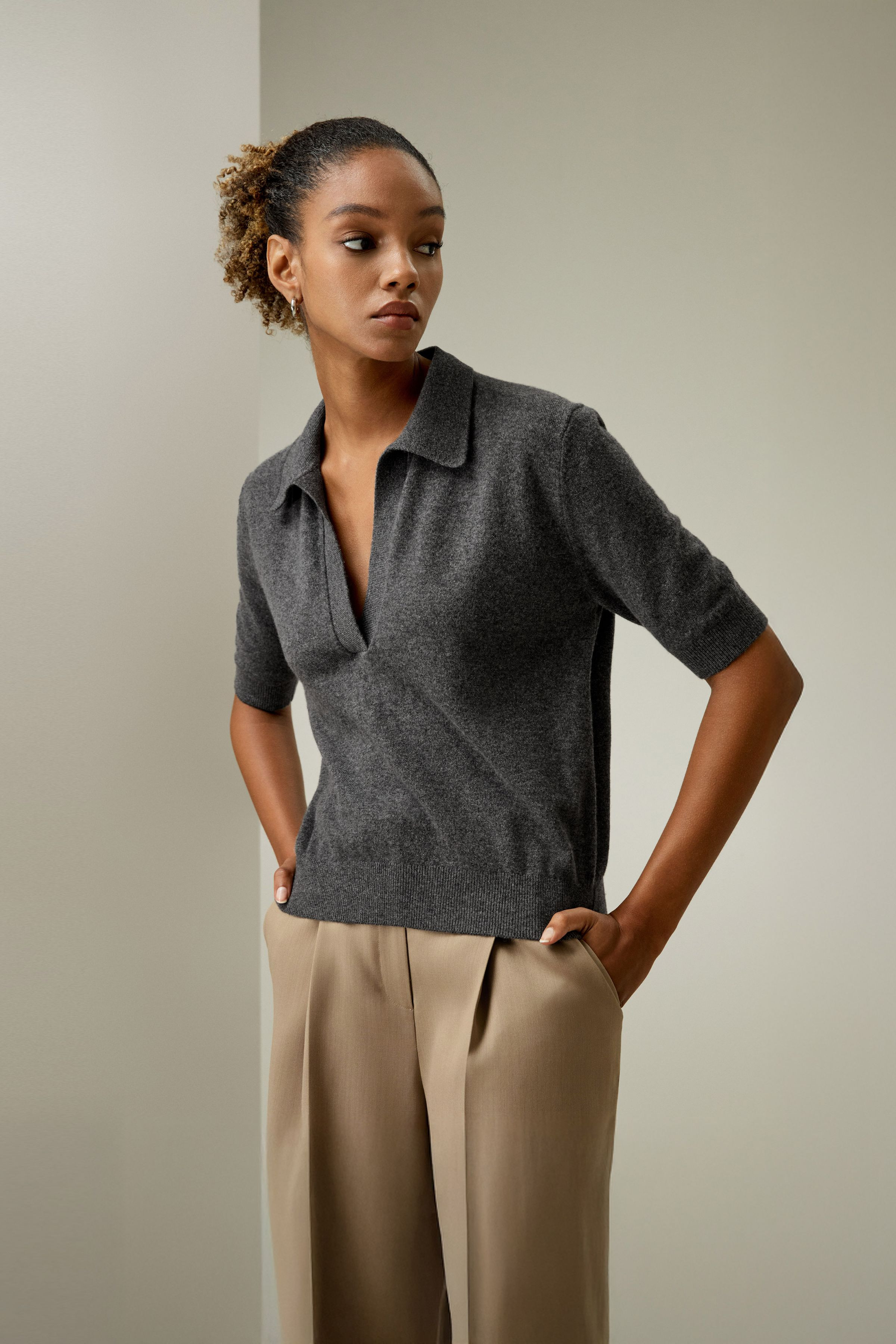 Baby Cashmere Polo Sweater | LILYSILK