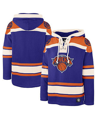 Men's Royal New York Knicks Superior Lacer Pullover Hoodie | Macy's
