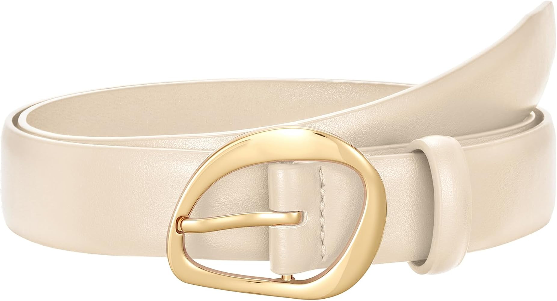 SUOSDEY Women Leather Belt for Jeans Pants, Fashion Dress Waist Belt with Gold Buckle | Amazon (US)