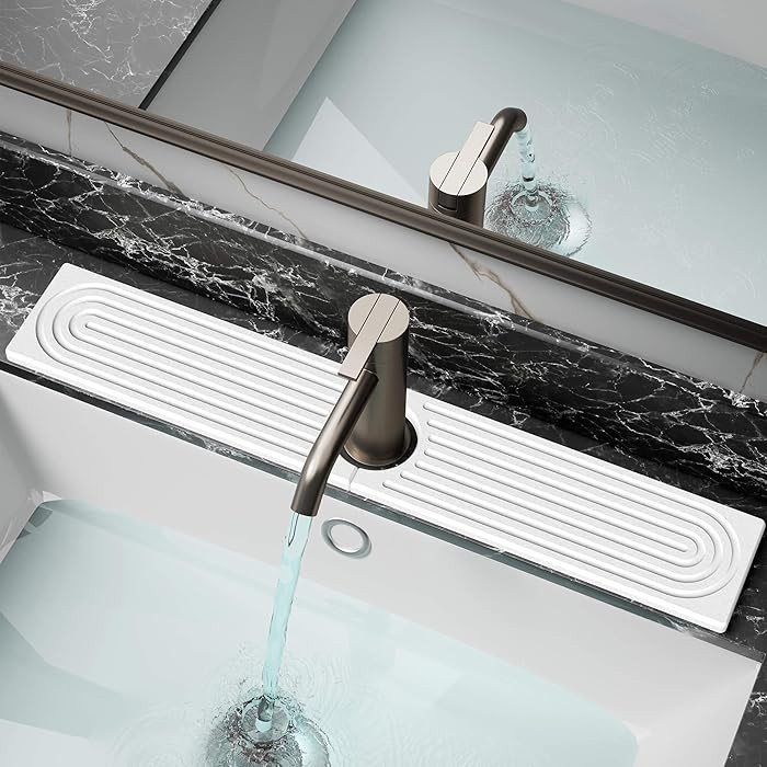 DK177 Diatomite Fast Drying Faucet Mat for Kitchen Sink, Water Absorbing Stone Tray, Faucet Splas... | Amazon (US)