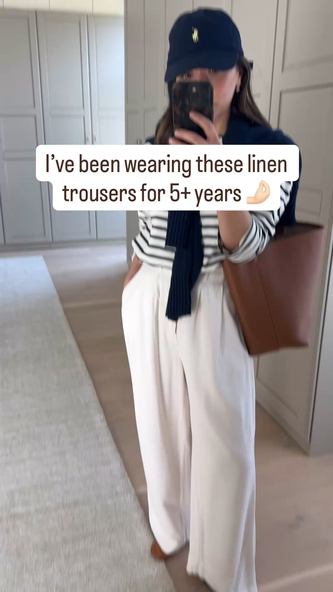 Wardrobe staples always coming through. I’ve had these pants for 5 years. They have an updated version. Just make sure you size up and wash and dry the pants to shorten them

Tuckernuck tee xs
Z Supply trousers small
Everlane flats 5 - sold out
Quince bucket
Celine sunglasses
Everlane boxy sweater xs
Polo Ralph Lauren hat 
Electric picks earrings

Spring outfits 2026, summer outfits, petite style

#LTKootd #LTKmomlife #LTKPetite