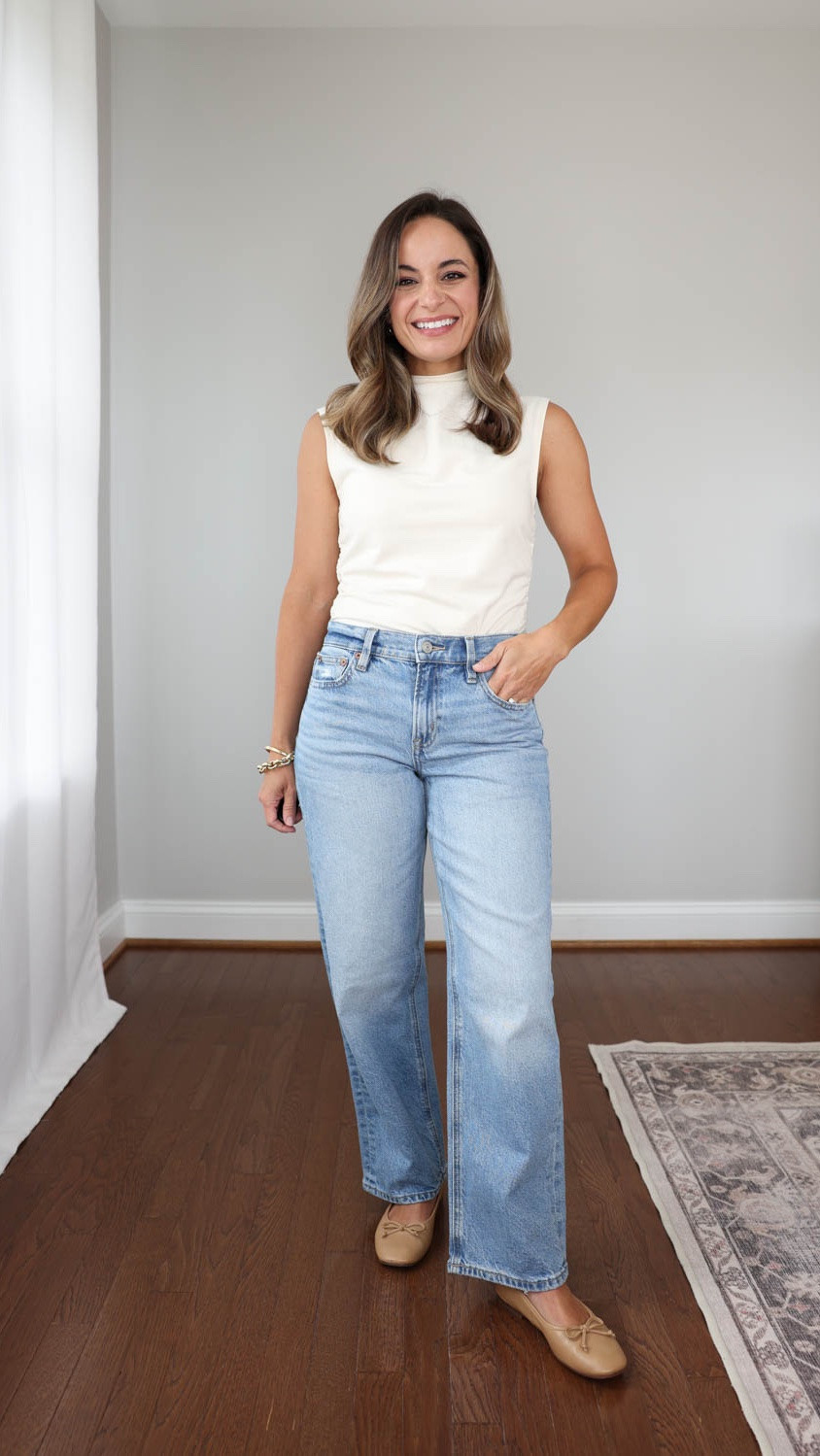 Three pairs of jeans with a 25” and under inseam for petites! 

AE Stovepipe - short shown 

00 short - 9” rise 27” inseam
X short - 25” inseam 
 *the website notes these with a higher rise. Just sharing the measurements for the pair I own I 00 short. I can’t speak to other sizes. Exact pair is linked. 

Top (Quince): xs - exact color not available 
Shoes (Sam Edelman): true to size 

Petite jeans, jeans review

#LTKPetite