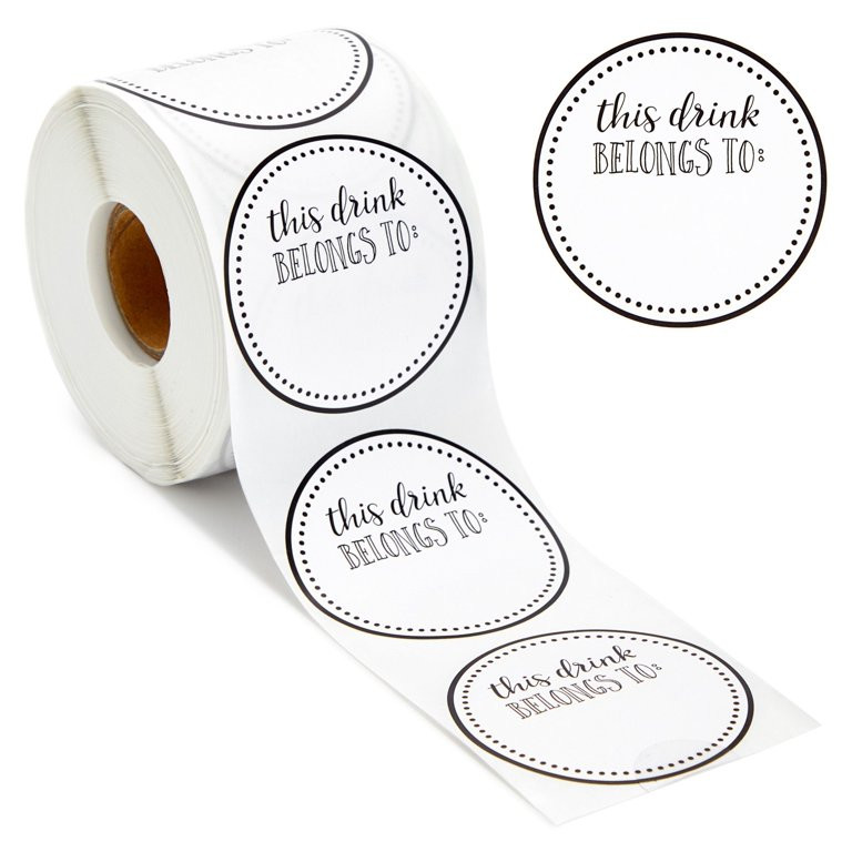 500 Pack Drink Stickers for Cups, Water Bottles, This Drink Belongs To Stickers for Wedding Recep... | Walmart (US)
