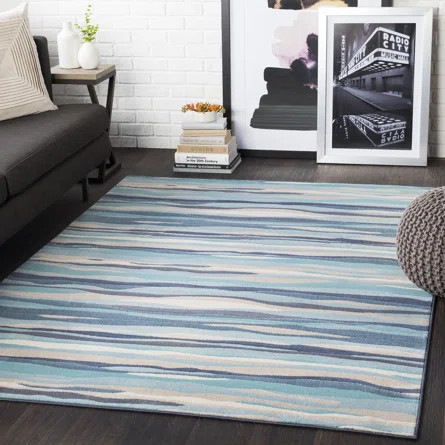 Highland Dunes Mote Abstract Aqua/Beige Area Rug | Wayfair | Wayfair North America