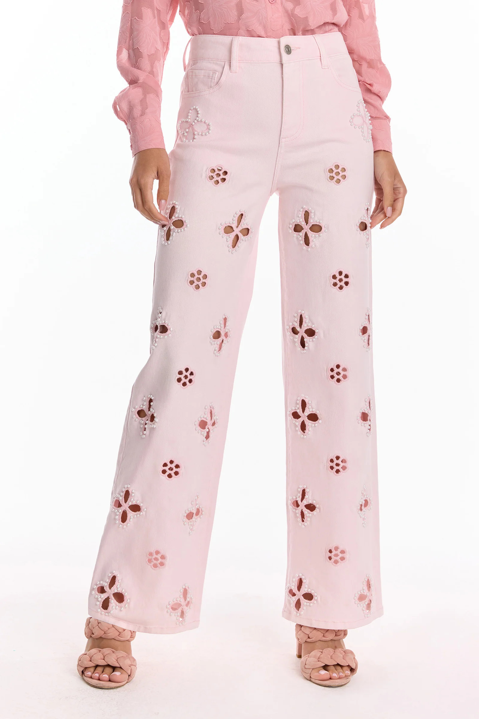 Kaia Pearl High Rise Jean - Blush | The Noli Shop