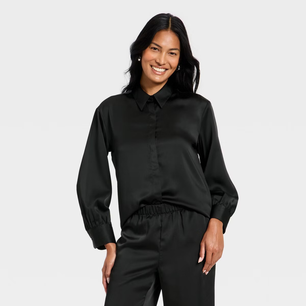 Women's Long Sleeve Satin Top - A New Day™ | Target
