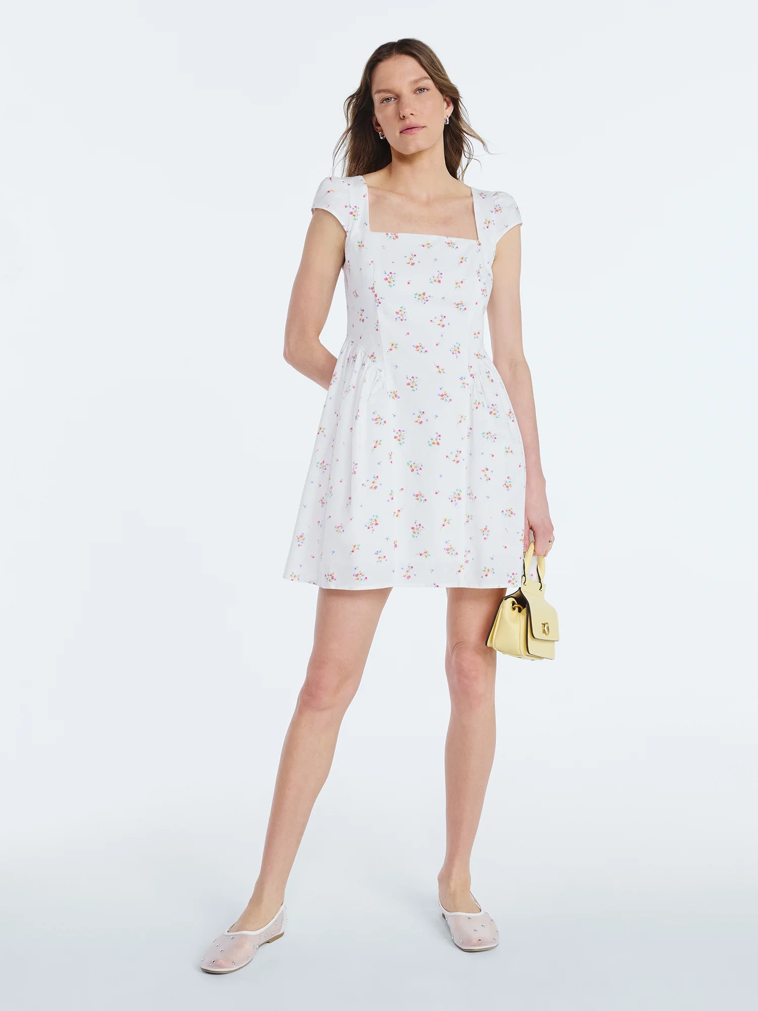 Scoop Women's Square Neck Mini Dress, Sizes XS-XXL | Walmart (US)