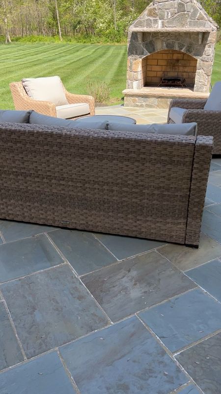 Our patio set is on sale. Great quality and very durable. 
Outdoor furniture, backyard, conversational set, fire pit, outside, Walmart, sale